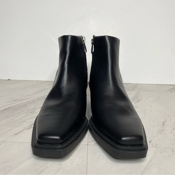 New! Franco Sarto Fina Black Faux Leather Western Bootie 9M - Picture 2 of 14